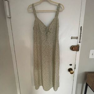 Abercrombie & Fitch green floral midi dress